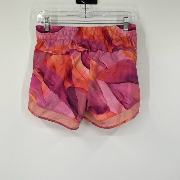 Athleta Printed Mesh Racer Run Shorts 4” Make a Splash Warm Built-In Brief - Picture 3 of 8